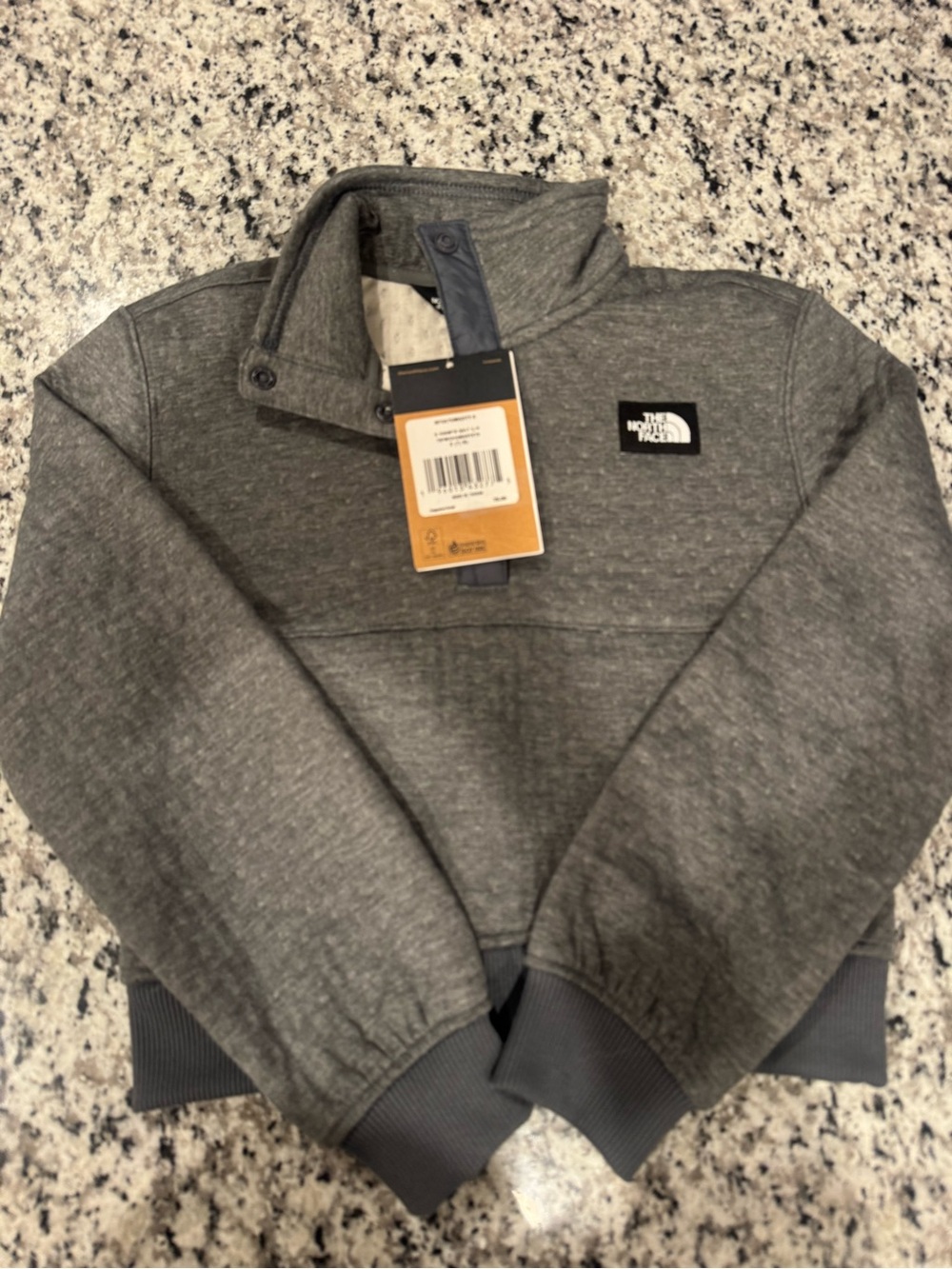 The North Face Kids Gray Quarter-Snap Pullover Sweater
